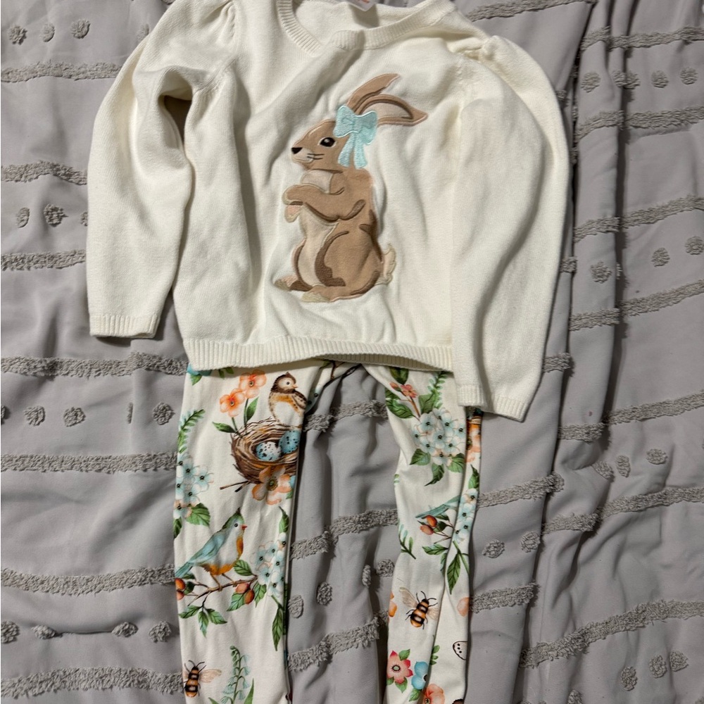 Toddler girls Gymboree bunny/Easter sweater set